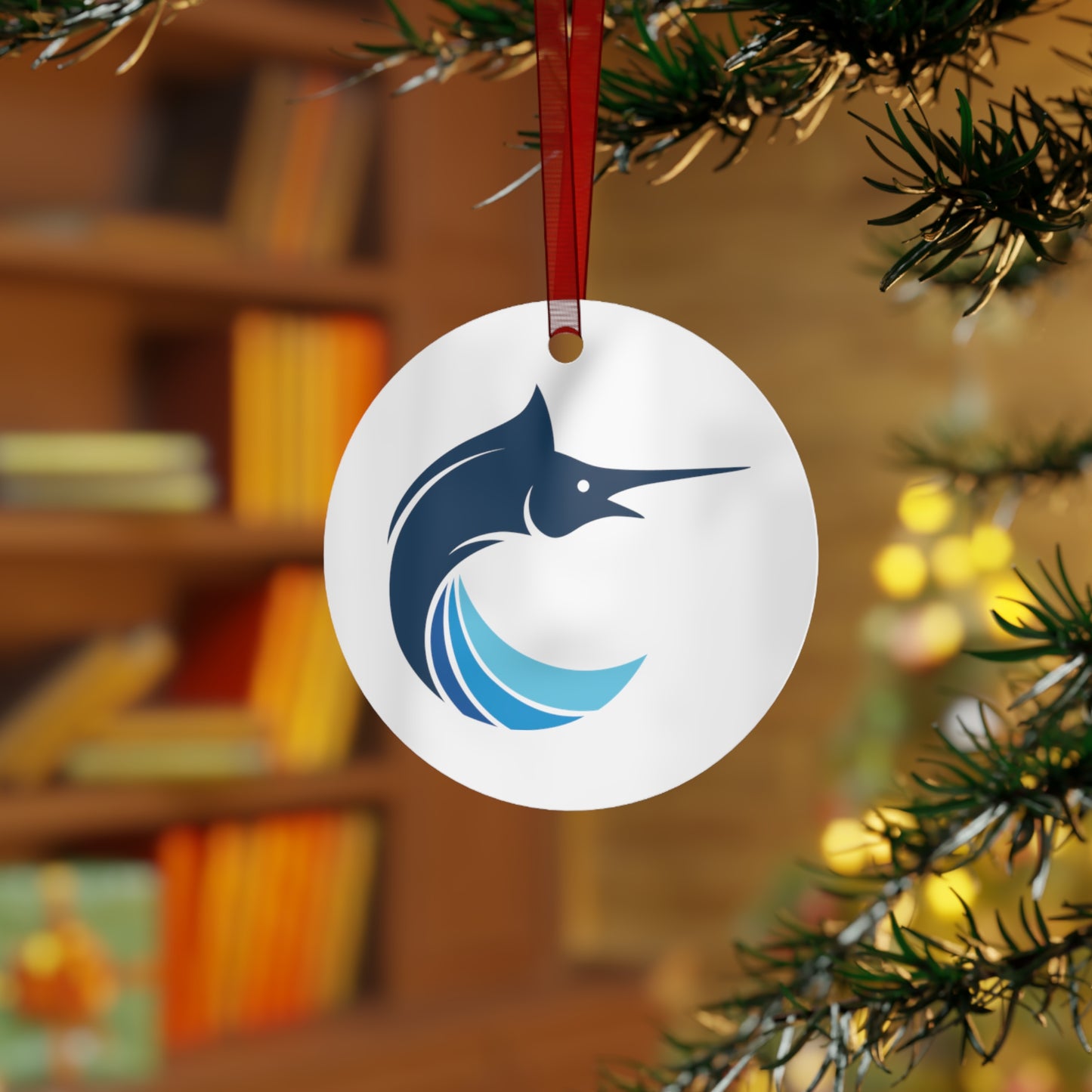 Marlins Metal Christmas Ornament