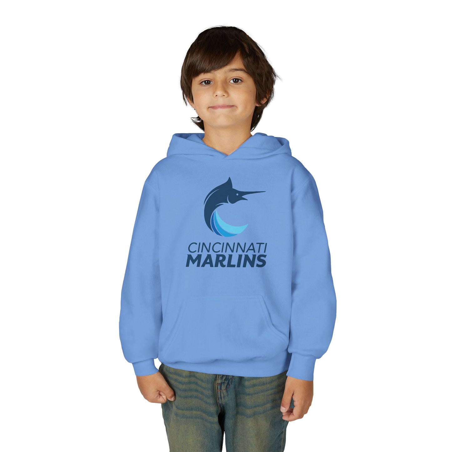 Marlins Youth Heavy Blend Hooded Sweatshirt