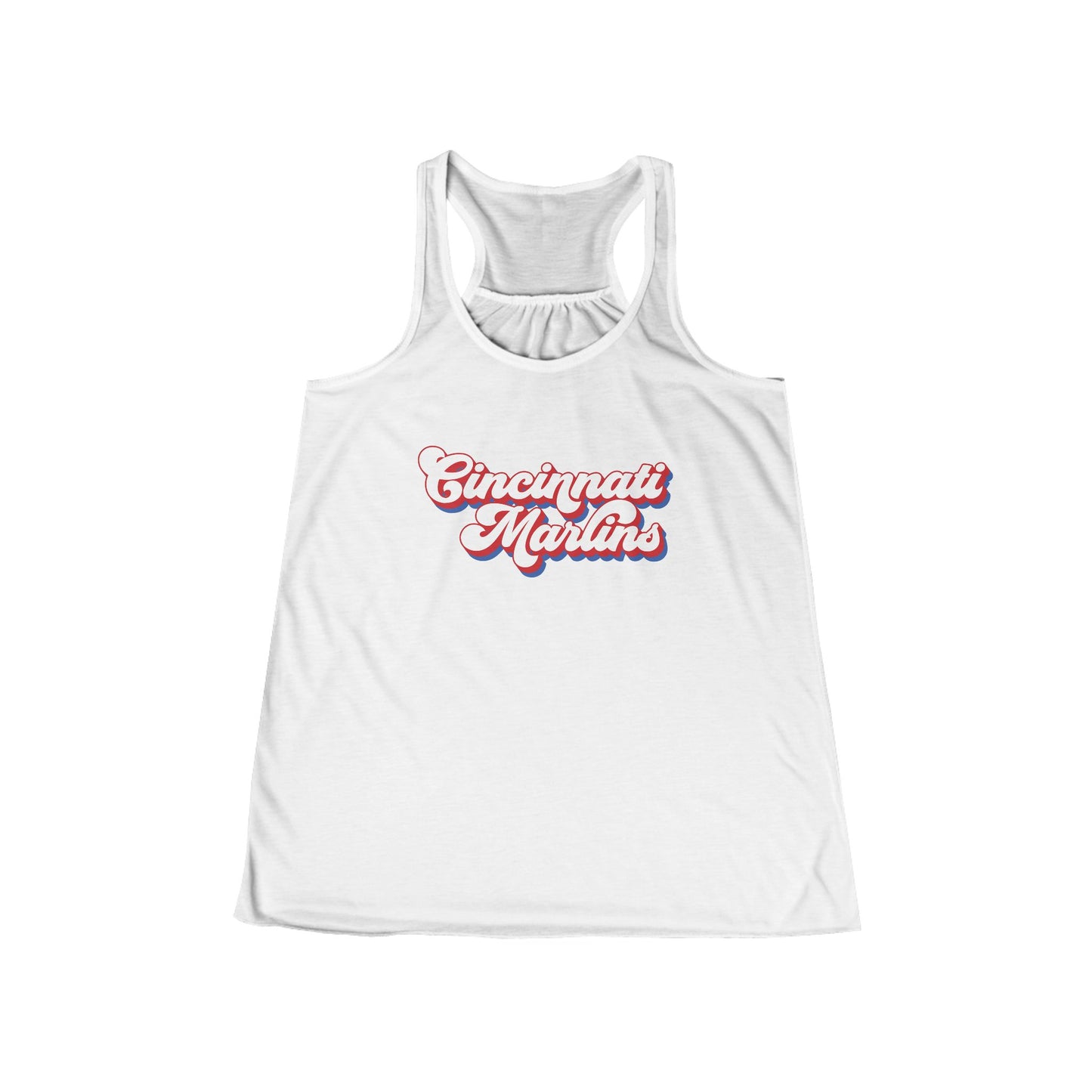 Cincinnati Marlins Women's Racerback Tank Top — Retro Script Swim Team Logo