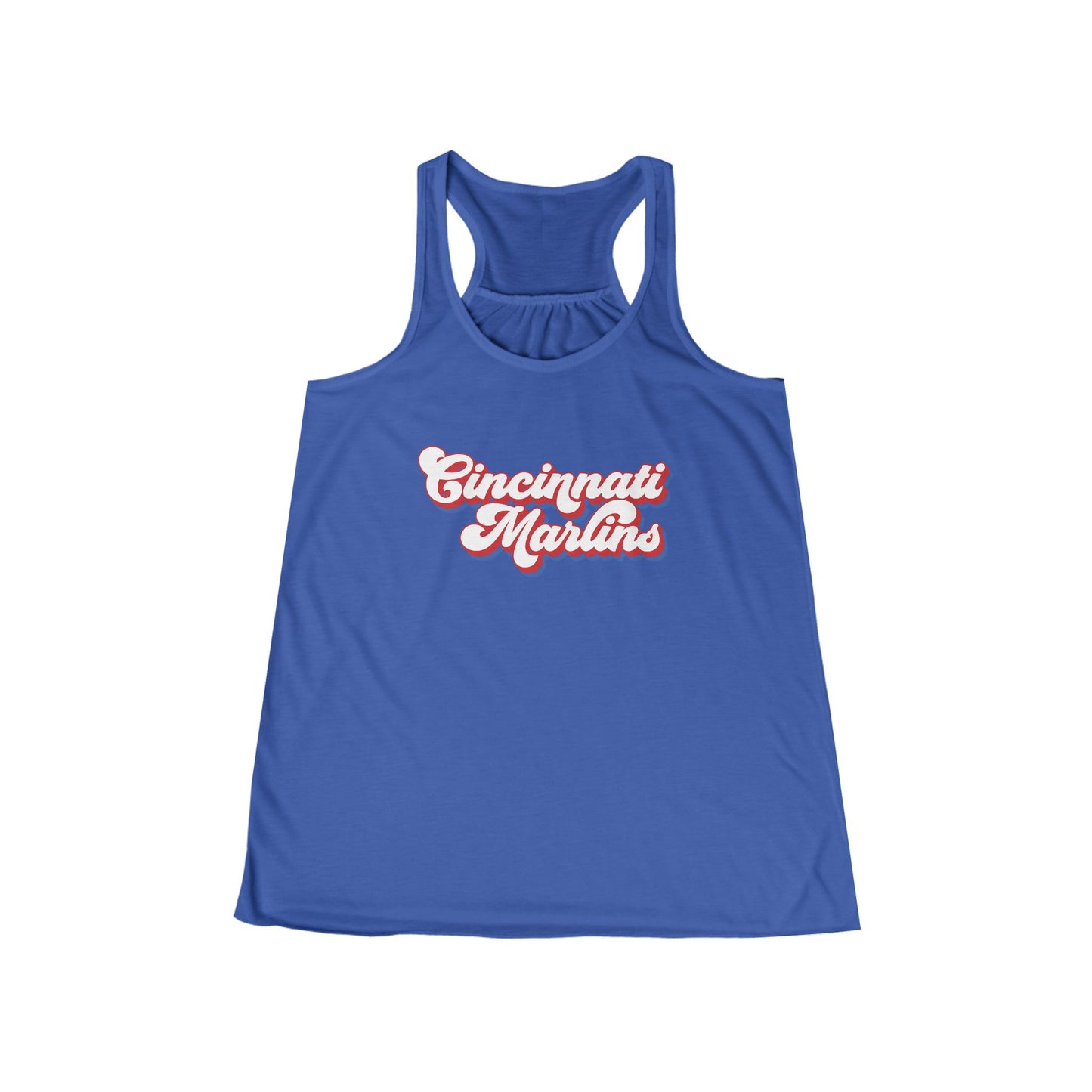 Cincinnati Marlins Women's Racerback Tank Top — Retro Script Swim Team Logo
