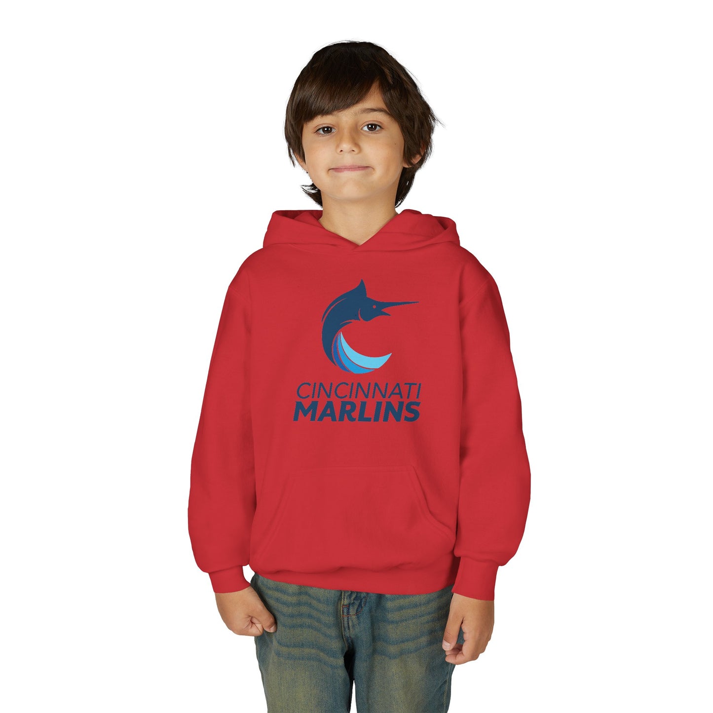 Marlins Youth Heavy Blend Hooded Sweatshirt