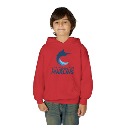 Marlins Youth Heavy Blend Hooded Sweatshirt