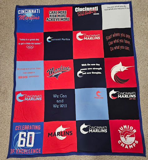 Custom Marlins T-Shirt Quilt